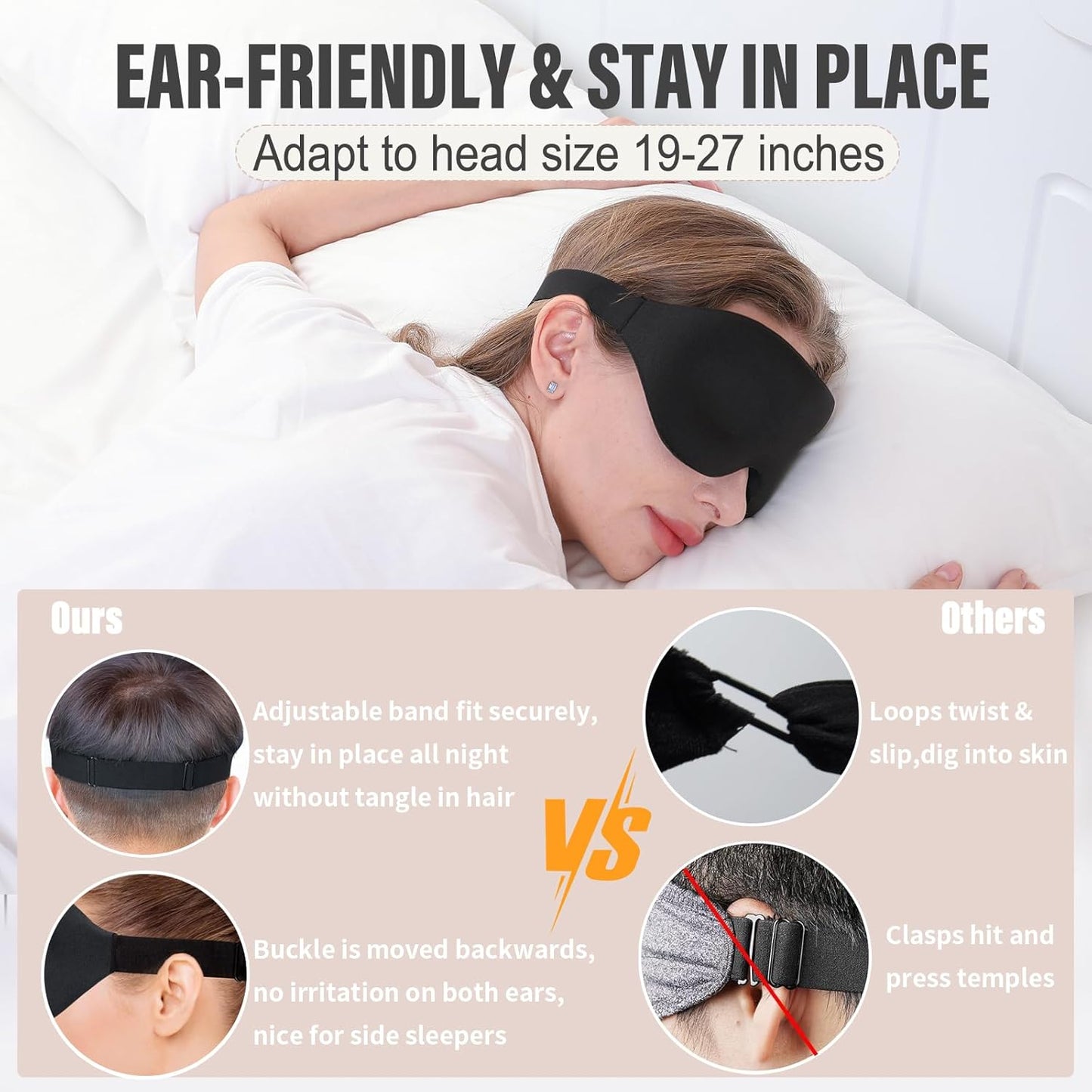 Contoured Sleep Mask – Ultra-Soft Night Blindfold